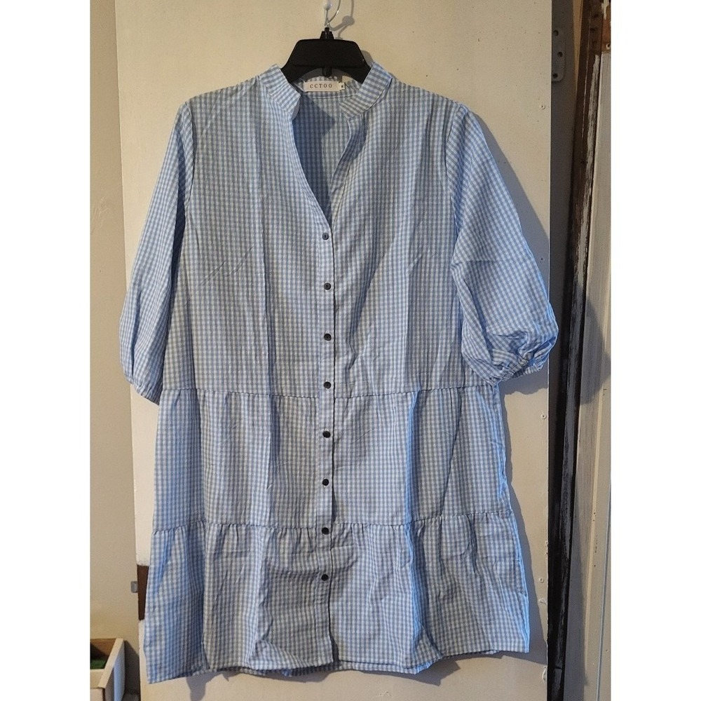 CCTOO Blue Checkered Shirt – XL – NWT